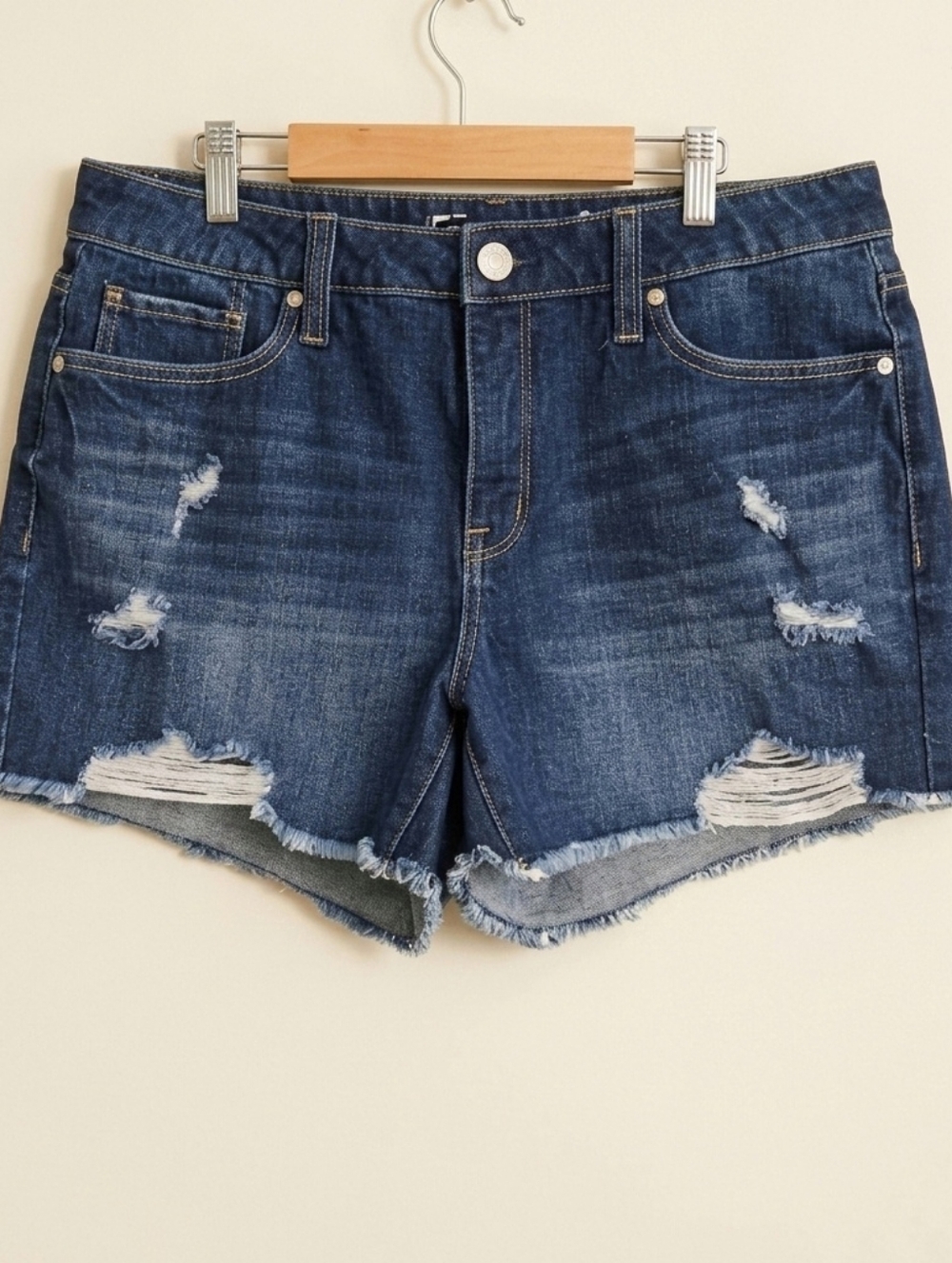 Seven7 | Classic High-Rise 100% Cotton Denim Shorts - Size 10